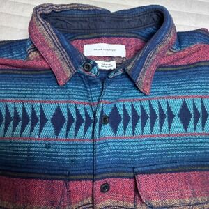 Urban Outfitters Mens Long Sleeve Southwestern Jacquard Heavy Shirt Multi Size M